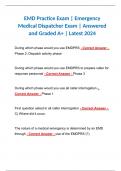 EMD Practice Exam | Emergency Medical Dispatcher Exam | Answered and Graded A+ | Latest 2024
