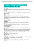 AINS 101 Exam Prep&vert; Answered 100&percnt; Correctly&vert; Latest 2024-2025