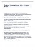 Federal Nursing Home Administrator Exam Questions and Answers 100&percnt; Accurate