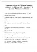 Rasmussen College -MDC I Final &lpar;Focused on modules 8-10 with some review of modules 1-7&rpar; Questions With Complete Solutions