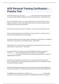 ACE Personal Training Certification - Practice Test  Questions and Answers