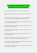 Personal Health UPDATED Exam Questions And Correct Answers