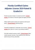 Florida Certified Claims Adjuster License 2024 Rated & Graded A+ 