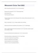 Wisconsin Civics 98 Test  Questions With Complete Solutions