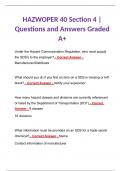 HAZWOPER 40 Section 4 | Questions and Answers Graded A+