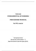 NUR 101 FUNDAMENTAL OF NURSING PROCEDURE MANUAL for PCL course