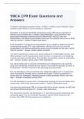 YMCA CPR Exam Questions and Answers 100&percnt; correct