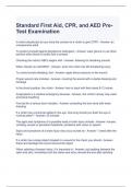 Standard First Aid&comma; CPR&comma; and AED Pre-Test Examination Questions and Answers