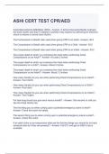ASHI CERT TEST CPR-AED QUESTIONS WITH CORRECT ANSWERS 2024