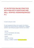 ATI NUTRITION ONLINE PRACTICE  WITH NGN WITH QUESTIONS AND  WELL VERIFIED ANSWERS[GRADED  A+]