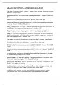 LEAD INSPECTOR &sol; ASSESSOR COURSE