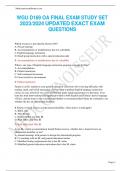 WGU D169 OA FINAL EXAM STUDY SET 2023&sol;2024 UPDATED EXACT EXAM QUESTIONS AND ANSWERS