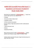 NURS 620 (nurs620) Maryville Exam 2 | Questions and Answers Graded A+ Study Guide 2024