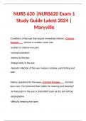 NURS 620 |NURS620 Exam 1 Study Guide Latest 2024 | Maryville 