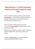 NURS 620 Exam 1 &vert; Practice Questions and Correct Answers Graded A&plus; Latest 2024 &vert; Maryville 