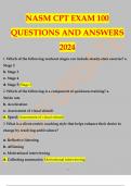 NASM CPT EXAM 100 QUESTIONS AND ANSWERS 2024.