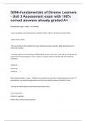 D096-Fundamentals of Diverse Learners - Unit 3 Assessment exam with 100% correct answers 