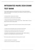 INTEGRATED NURS 3554 EXAM TEST BANK