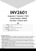 INV2601 Assignment 1 (ANSWERS) Semester 1 2024 (558048)- DISTINCTION GUARANTEED