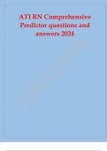 ATI RN Comprehensive Predictor questions and answers 2024