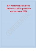 ATI PN Maternal Newborn Online Practice questions and answers 2024