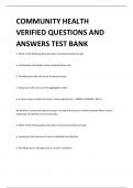 COMMUNITY HEALTH  VERIFIED QUESTIONS AND  ANSWERS TEST BANK