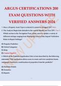 ARGUS CERTIFICATIONS 200 EXAM QUESTIONS WITH VERIFIED ANSWERS 2024