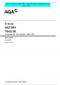 AQA A-LEVEL HISTORY 7042/2R Paper 2R Mark Scheme June 2023