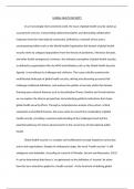 2:1 Essay on the analysis of Global health security. 1300 words excluding bibliography 