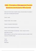 C483 - Principles of Management Practice Questions and Answers 100% Correct