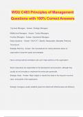WGU C483 Principles of Management Questions with 100% Correct Answers