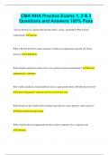 CMA NHA Practice Exams 1&comma; 2 & 3 Questions and Answers 100&percnt; Pass