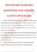 NYS NOTARY EXAMS WITH QUESTIONS AND 