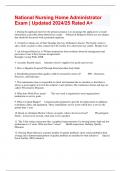 National Nursing Home Administrator Exam &vert; Updated 2024&sol;25 Rated A&plus;