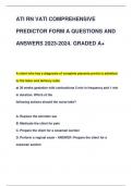 ATI RN VATI COMPREHENSIVE  PREDICTOR FORM A QUESTIONS AND  ANSWERS 2023-2024&period; GRADED A&plus;