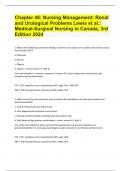 Chapter 48: Nursing Management: Renal and Urological Problems Lewis et al.: Medical-Surgical Nursing in Canada, 3rd Edition 2024 