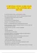 CCHP FINAL STUDY GUIDE EXAM QUESTIONS AND ANSWERS 100% SOLVED