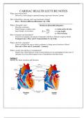 CARDIAC HEALTH LECTURE NOTES