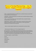 Focus on Nursing Pharmacology - Amy M. Karch - Chapter 27 Exam with Complete Solutions