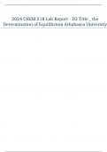 2024 CHEM 218 Lab Report - D3 Title _ the Determination of Equilibrium Athabasca University