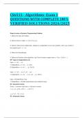 CS6515 - Algorithms- Exam 1 QUESTIONS WITH COMPLETE 100% VERIFIED SOLUTIONS 2024/2025