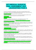 VATI MEDICAL SURGICAL FINAL ASSESSMENT 2023  &lowbar;GUARANTEED PASS A