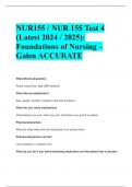 NUR155 / NUR 155 Test 4  (Latest 2024 / 2025):  Foundations of Nursing – Galen ACCURATE