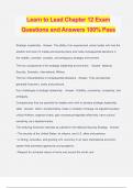 Learn to Lead Chapter 12 Exam Questions and Answers 100% Pass