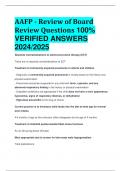 BEST ANSWERS AAFP - Review of Board Review Questions 100&percnt;  VERIFIED ANSWERS  2024&sol;2025