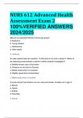 BEST ANSWERS NURS 612 Advanced Health Assessment Exam 2 100%VERIFIED ANSWERS  2024/2025