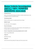 BEST ANSWERS Motor Vehicle Investigation &lpar;MPTC&rpar; 100&percnt; VERIFIED  ANSWERS 2024&sol;2025