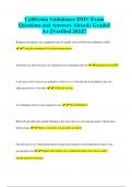 California Ambulance DMV Exam Questions and Answers Already Graded A&plus; &vert;&vert;Verified 2024&excl;&excl;