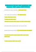 Ambulance drivers test questions and answers 100&percnt; pass &lpar;CERTIFIED&rpar;&excl;&excl;