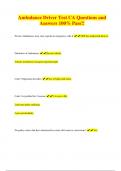 Ambulance Driver Test CA Questions and Answers 100&percnt; Pass&excl;&excl;